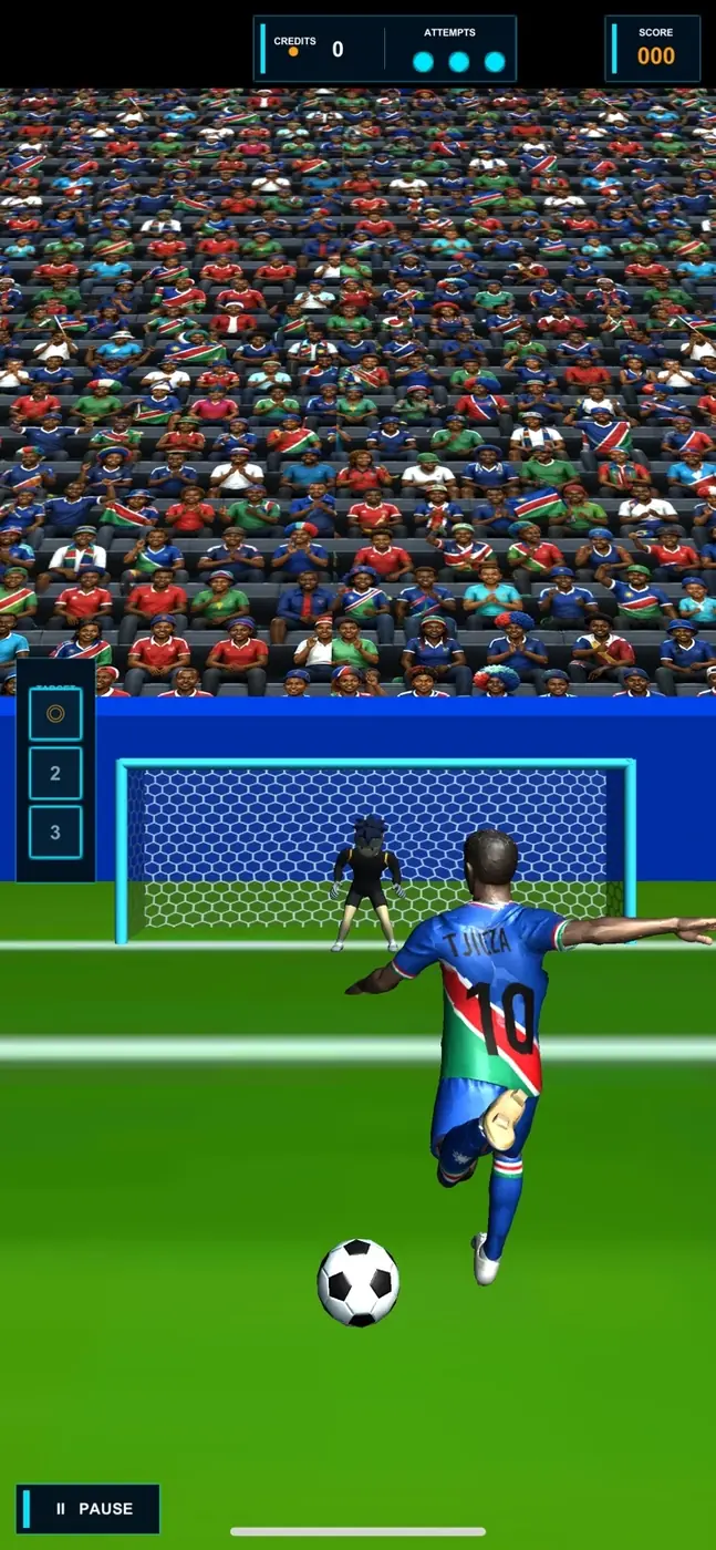 Football prototype showing the shot animation follow-through.