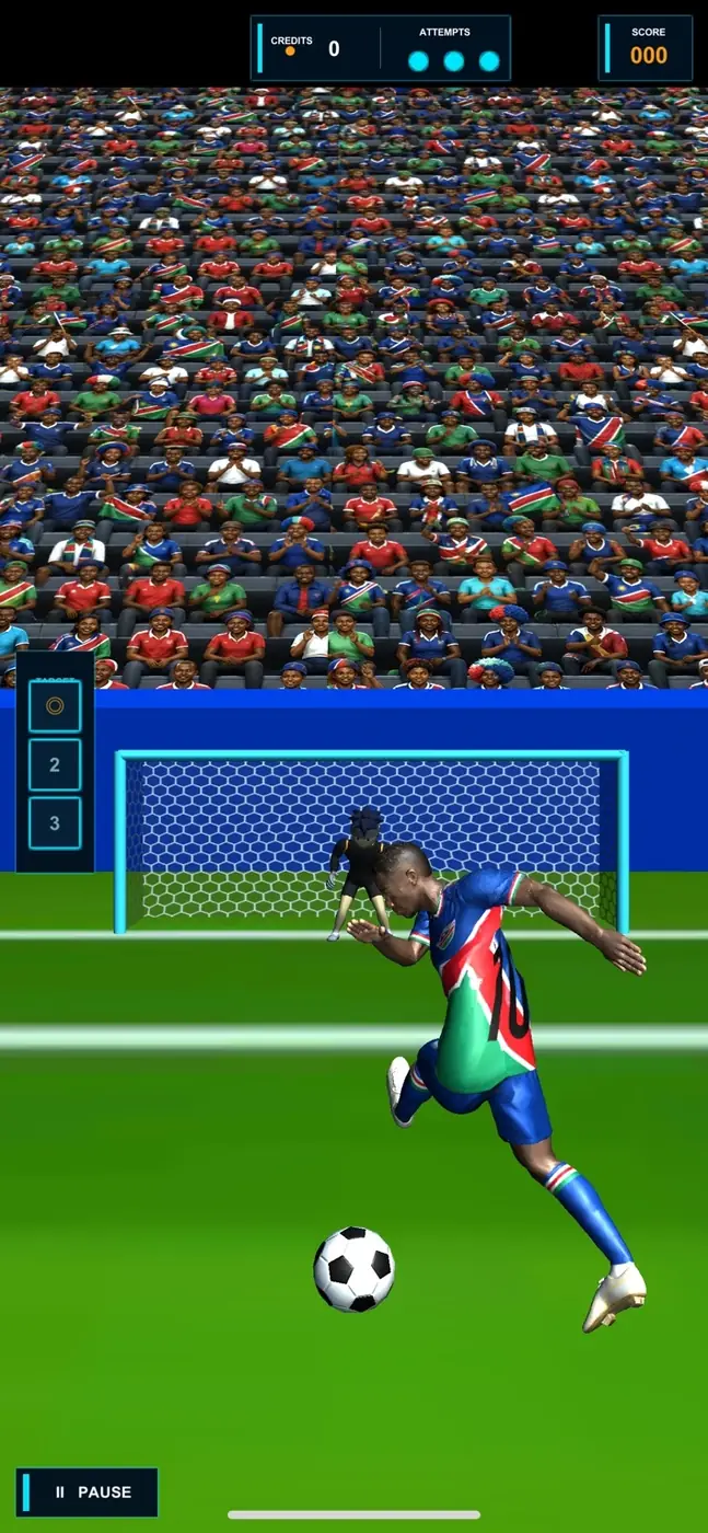 Football prototype with the player beginning the kicking animation.