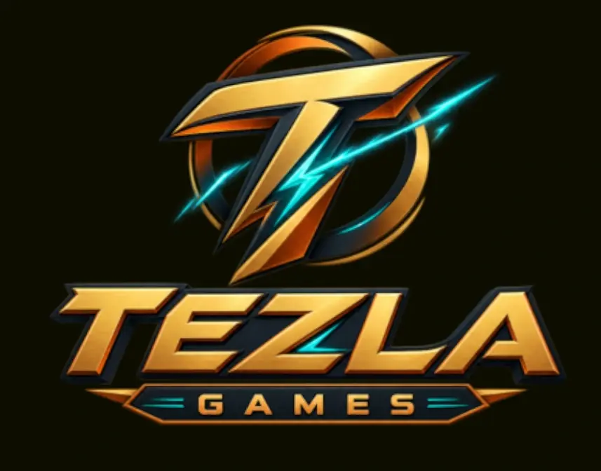 Tezla Games logo from the supplied game splash screen